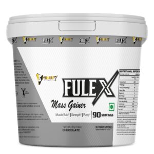 fulex mass gainer chocolate flavour high calorie supplement for muscle build strength and weight gain